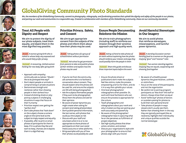GlobalGiving社区照片标准